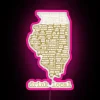 Illinois Local Craft Beer Enthusiast Neon Sign with Colorful RGB Lighting