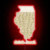Neon sign promoting local Illinois beer culture and community spirit