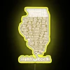 Illinois Beer Lovers' RGB Neon Sign Display with Customizable Messages