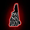 Neon beer sign featuring a stylized NH state map outline