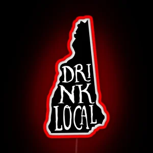 Drink Local New Hampshire State Outline Craft Beer RGB Neon Sign