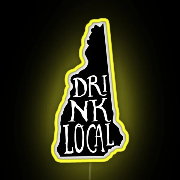 Drink Local New Hampshire State Outline Craft Beer RGB Neon Sign