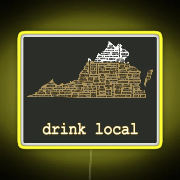 Drink Local Virginia Beer Led RGB Neon Sign