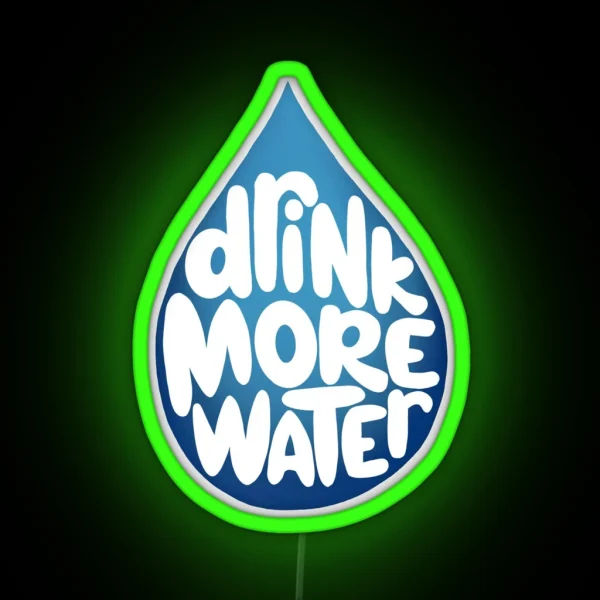 Drink More Water VSCO Hydroflask Water Nottle Led RGB Neon Sign