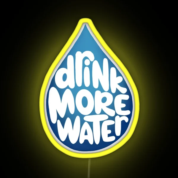 Drink More Water VSCO Hydroflask Water Nottle Led RGB Neon Sign