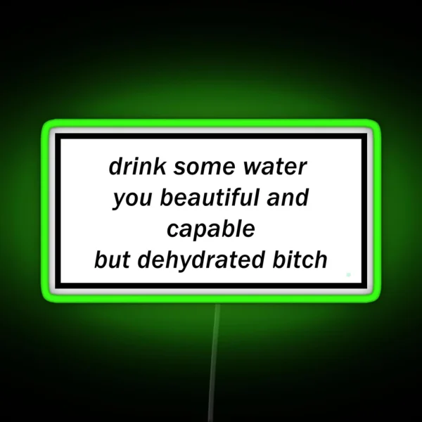 Drink Some Water You Beautiful And Capable But Dehydrated Bitch RGB Neon Sign