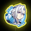 Brightly lit Drink Water sign with RGB neon lighting effects