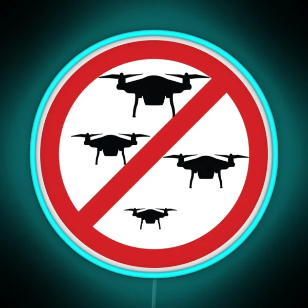 Drone Prohibition Sign RGB Neon Sign