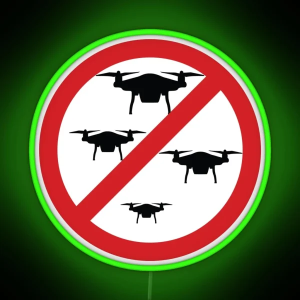 Drone Prohibition Sign RGB Neon Sign
