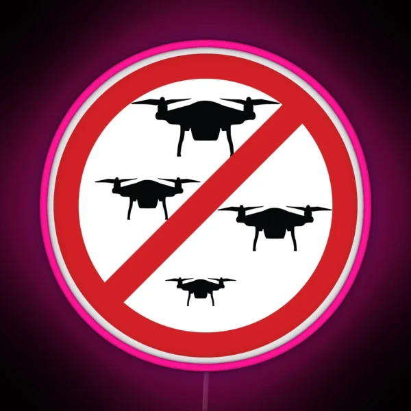 Drone Prohibition Sign RGB Neon Sign