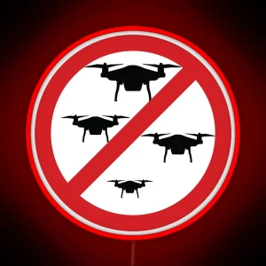 Drone Prohibition Sign RGB Neon Sign