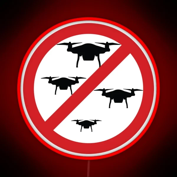 Drone Prohibition Sign RGB Neon Sign