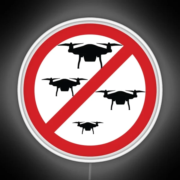 Drone Prohibition Sign RGB Neon Sign