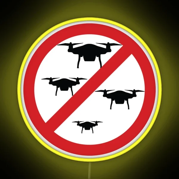 Drone Prohibition Sign RGB Neon Sign