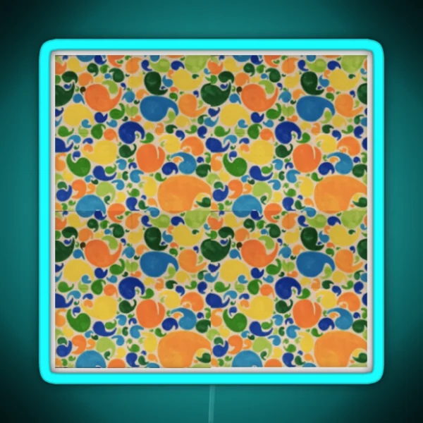 Droplet Pattern Warm Colors RGB Neon Sign