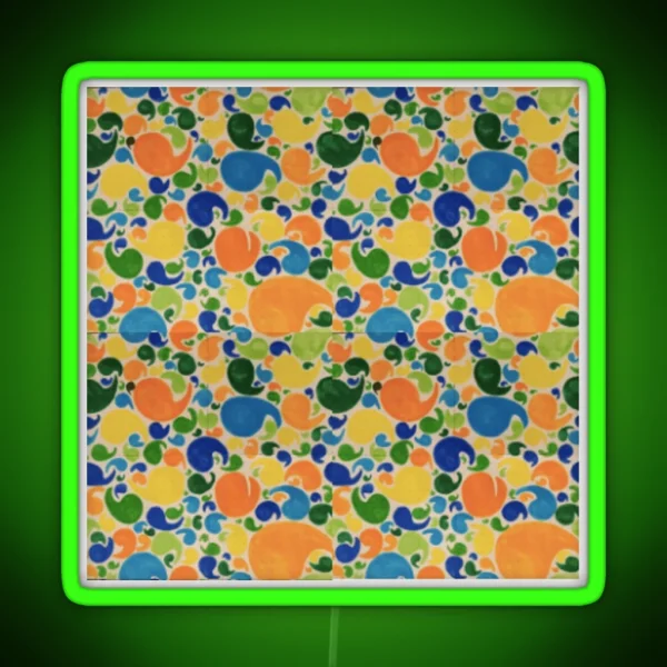Droplet Pattern Warm Colors RGB Neon Sign