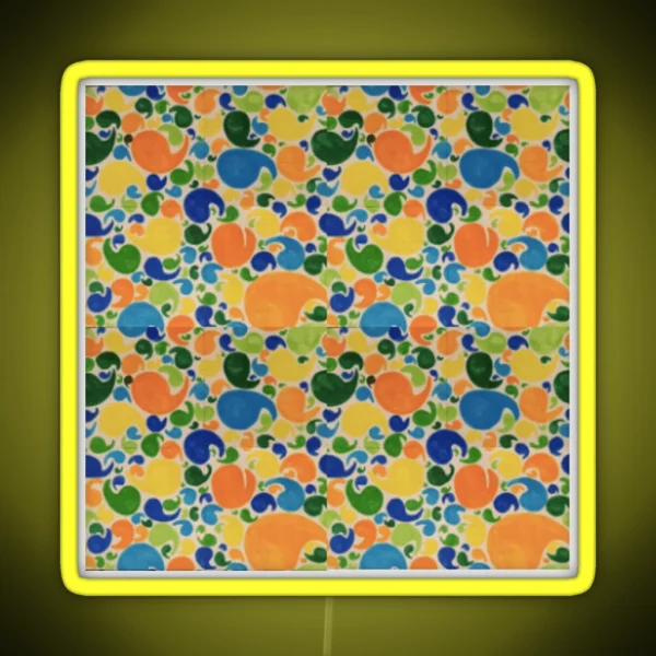 Droplet Pattern Warm Colors RGB Neon Sign