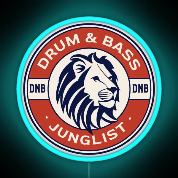 DRUM And BASS Lifesaver Lion Red RGB Neon Sign