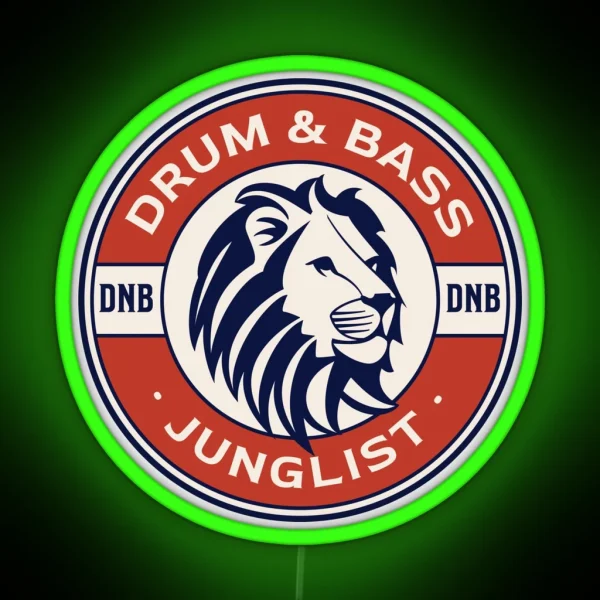 DRUM And BASS Lifesaver Lion Red RGB Neon Sign