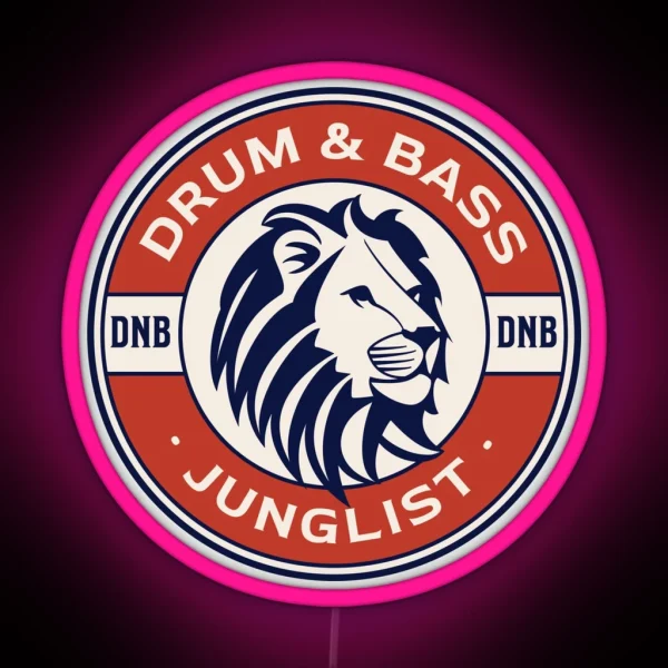 DRUM And BASS Lifesaver Lion Red RGB Neon Sign