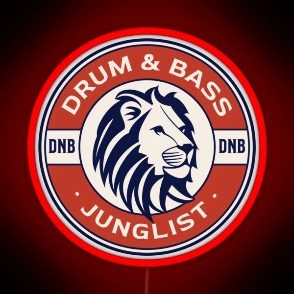 DRUM And BASS Lifesaver Lion Red RGB Neon Sign