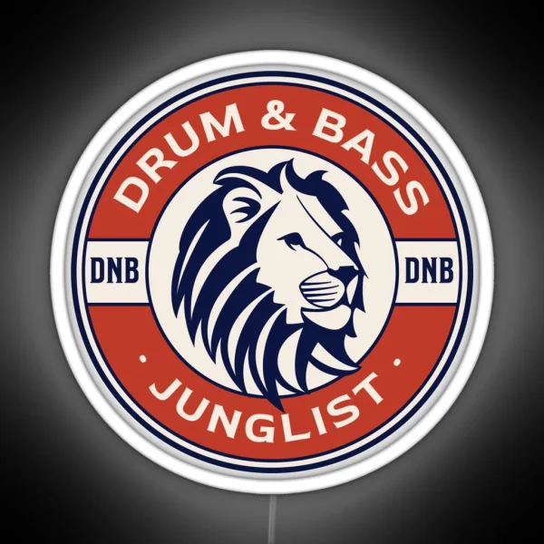 DRUM And BASS Lifesaver Lion Red RGB Neon Sign