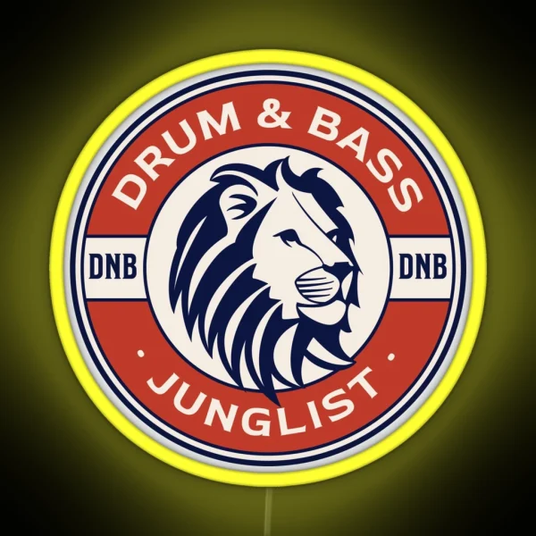 DRUM And BASS Lifesaver Lion Red RGB Neon Sign