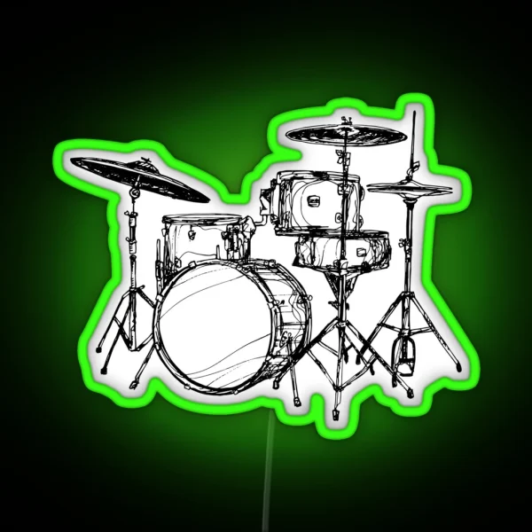 Drum Kit RGB Neon Sign