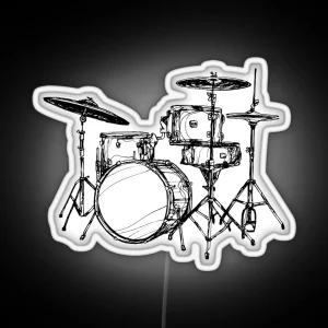 Drum Kit RGB Neon Sign