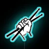 Vibrant RGB neon light drumsticks music inspired decor wall art