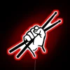 Light up your music space with vibrant drummer drumstick signs
