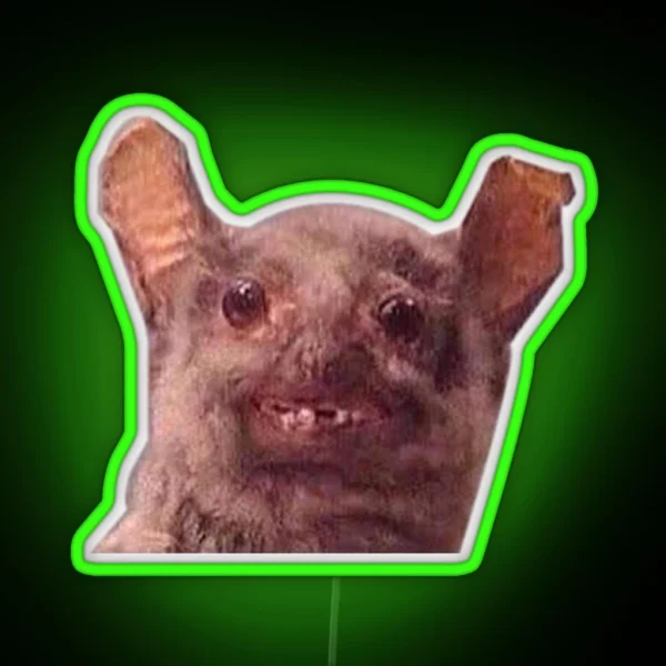 Drunk Bat Meme RGB Neon Sign