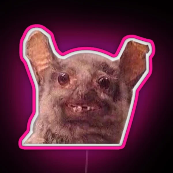 Drunk Bat Meme RGB Neon Sign