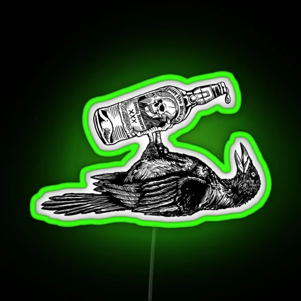 Drunk Crow RGB Neon Sign