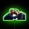 Whimsical Drinking Buddies Neon Sign with RGB Colored Characters Illumination