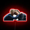 Comedic duo of notorious tipsy friends as neon art.