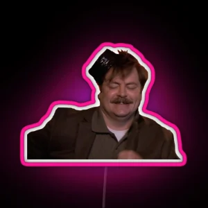 Drunk Ron Swanson RGB Neon Sign