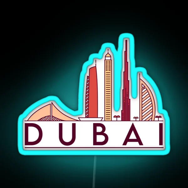 Dubai Cityscape RGB Neon Sign