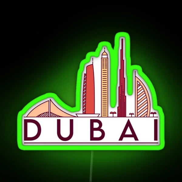 Dubai Cityscape RGB Neon Sign