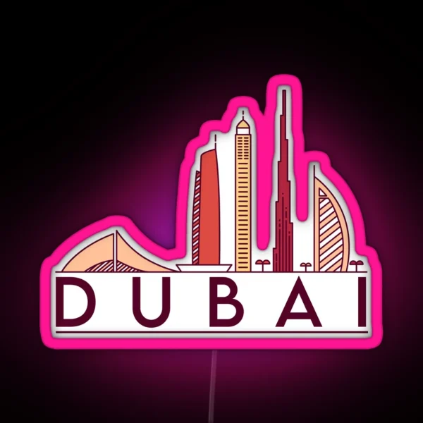 Dubai Cityscape RGB Neon Sign