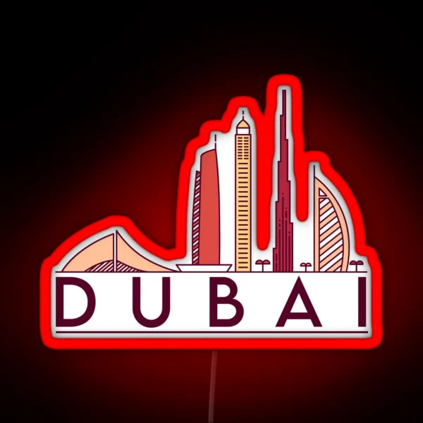 Dubai Cityscape RGB Neon Sign