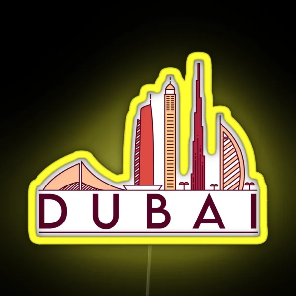 Dubai Cityscape RGB Neon Sign