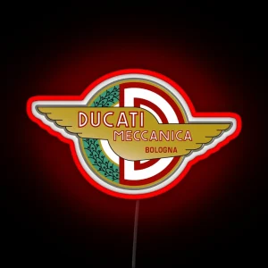 Ducati Meccanica Vintage Logo Type 1 RGB Neon Sign