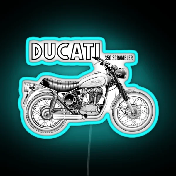 Ducati Scrambler 350 RGB Neon Sign