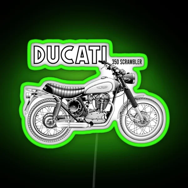 Ducati Scrambler 350 RGB Neon Sign