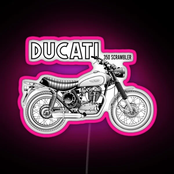 Ducati Scrambler 350 RGB Neon Sign