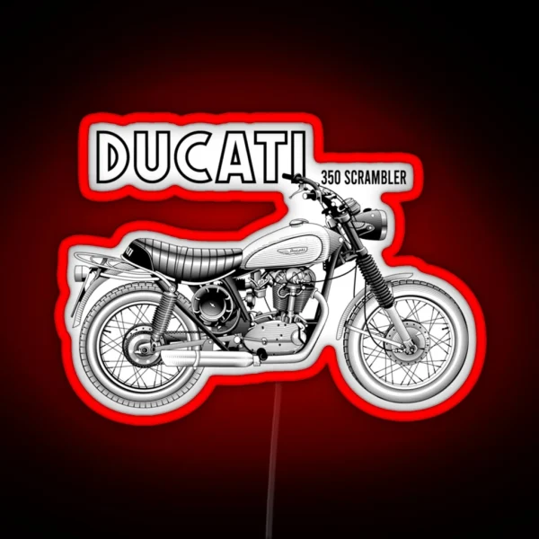 Ducati Scrambler 350 RGB Neon Sign