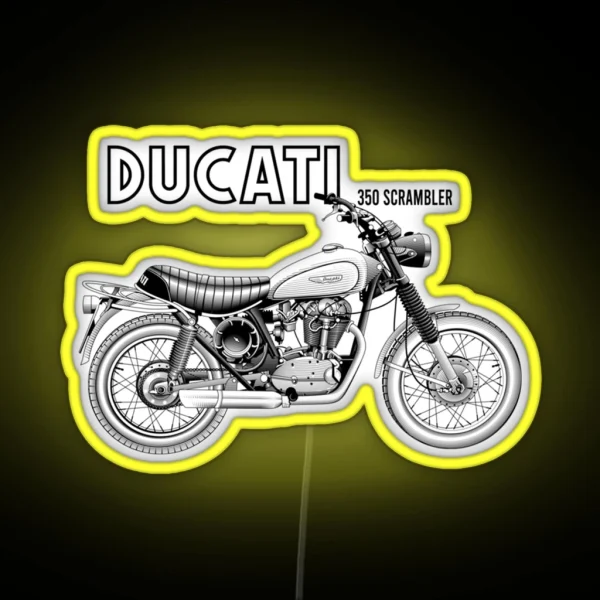 Ducati Scrambler 350 RGB Neon Sign