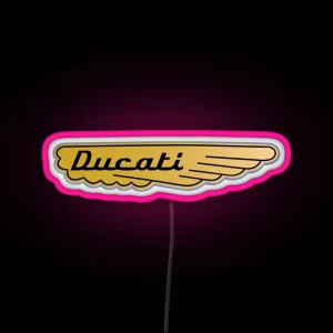 Ducati Winged Retro Vintage Logo Type 1 RGB Neon Sign