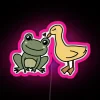 Whimsical Amphibian Love Duo Shines Brightly in Vibrant RGB Neon Glow